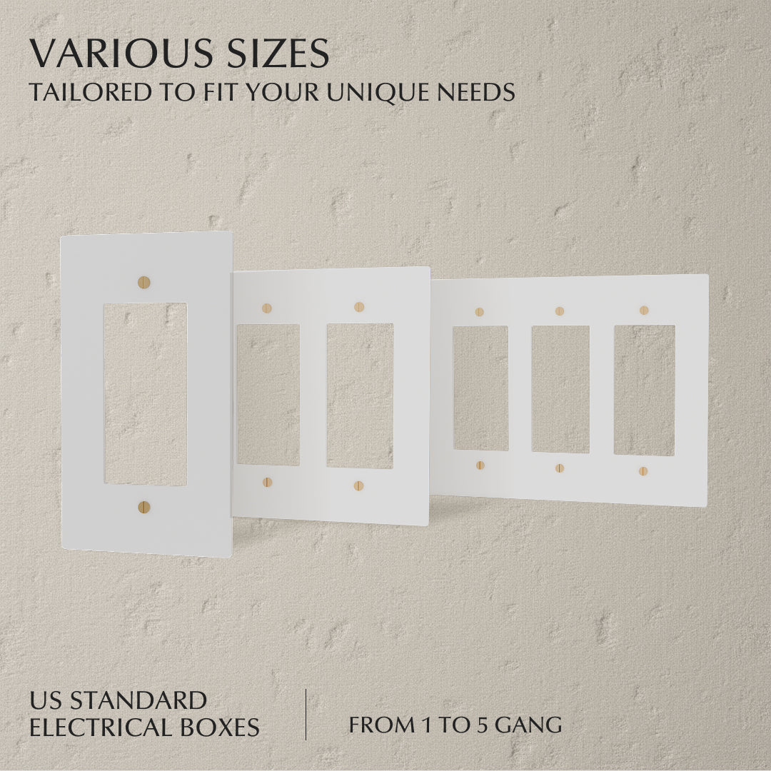 White wall plate with brass accents, Residence Supply Brass Plate for home electrical wall cover, elegant and modern design