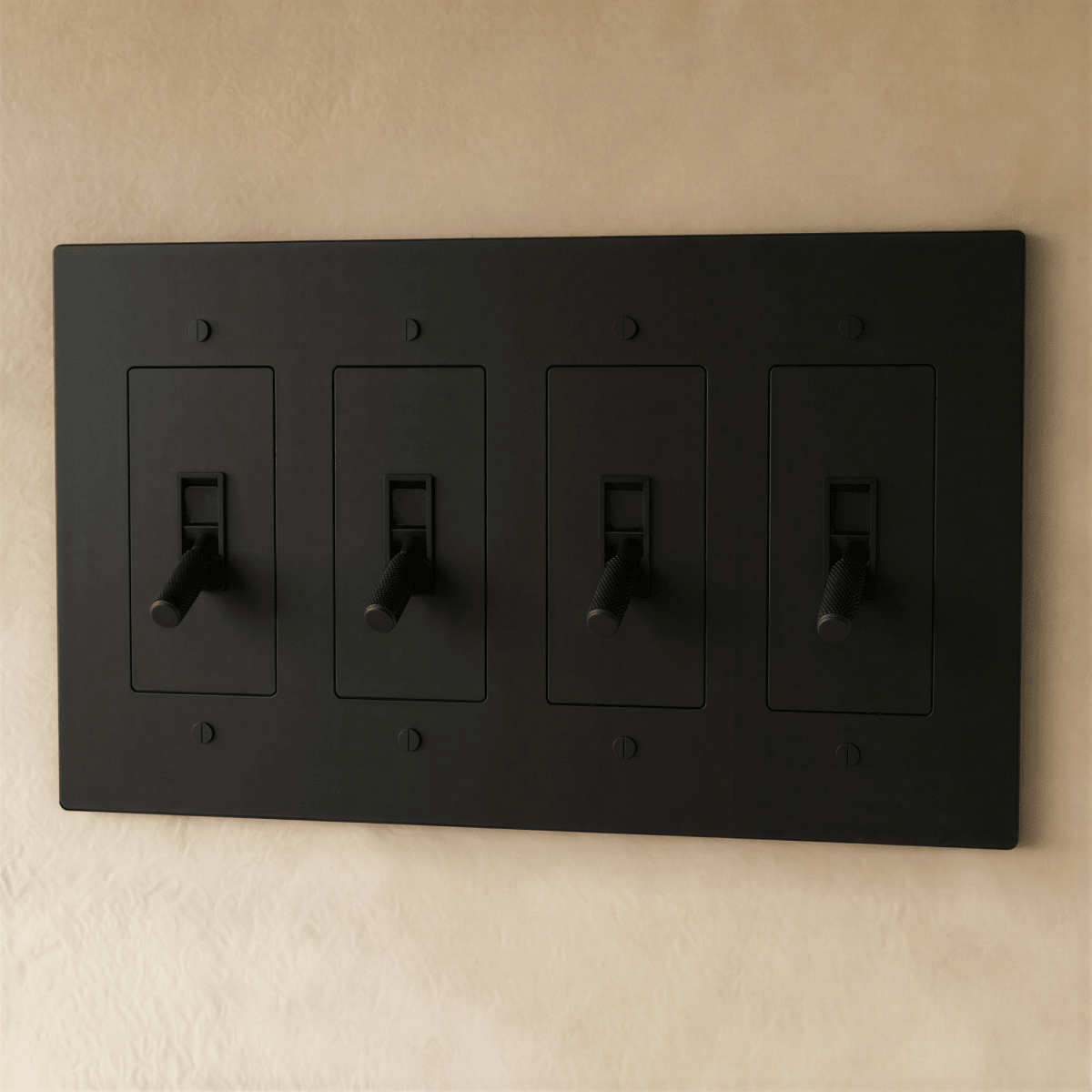 Brass toggle switch from Residence Supply, 1 to 5 gang model with multiple switch options on a white background.