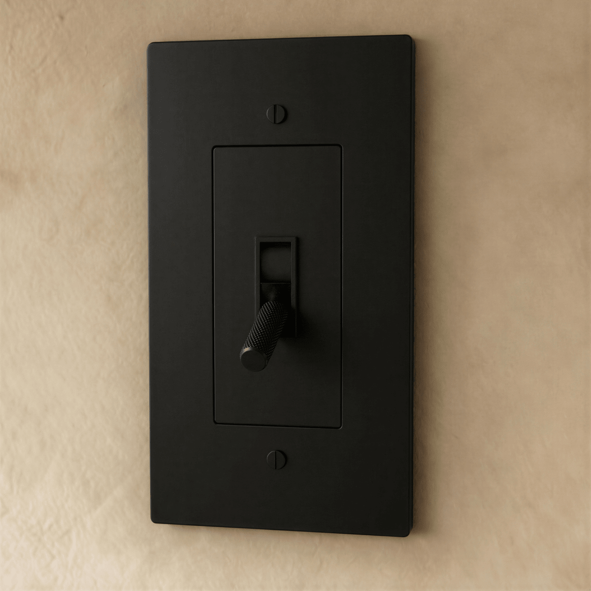 Brass toggle switch for 1 to 5 gang electrical control, Residence Supply brand, with metal toggle levers and mounting plate