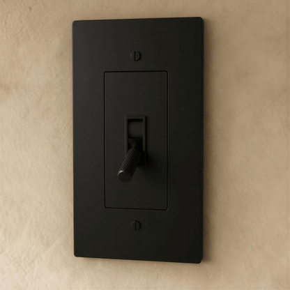 Brass toggle switch for 1 to 5 gang electrical control, Residence Supply brand, with metal toggle levers and mounting plate