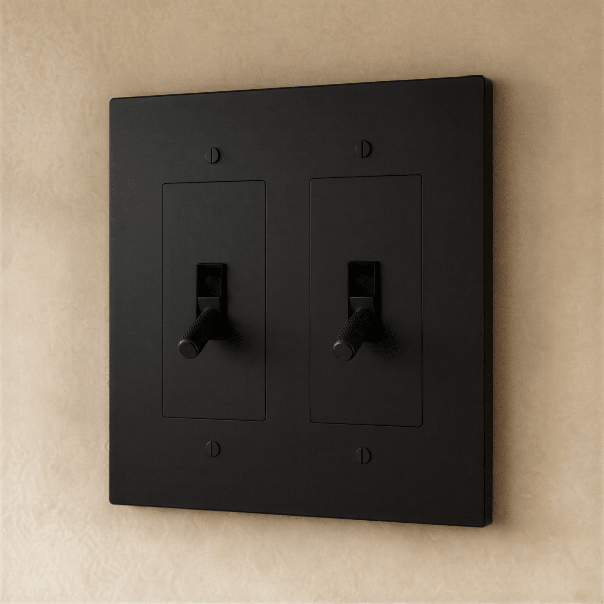 Brass toggle switch for 1 to 5 gang electrical wiring, Residence Supply brand, showing multiple switch units mounted on a panel.