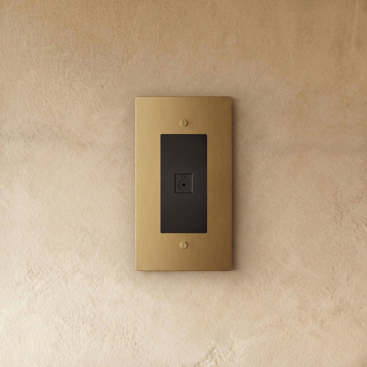 Residence Supply Brass TV socket, 1-gang wall outlet with brass finish for secure TV cable connection and elegant decor.