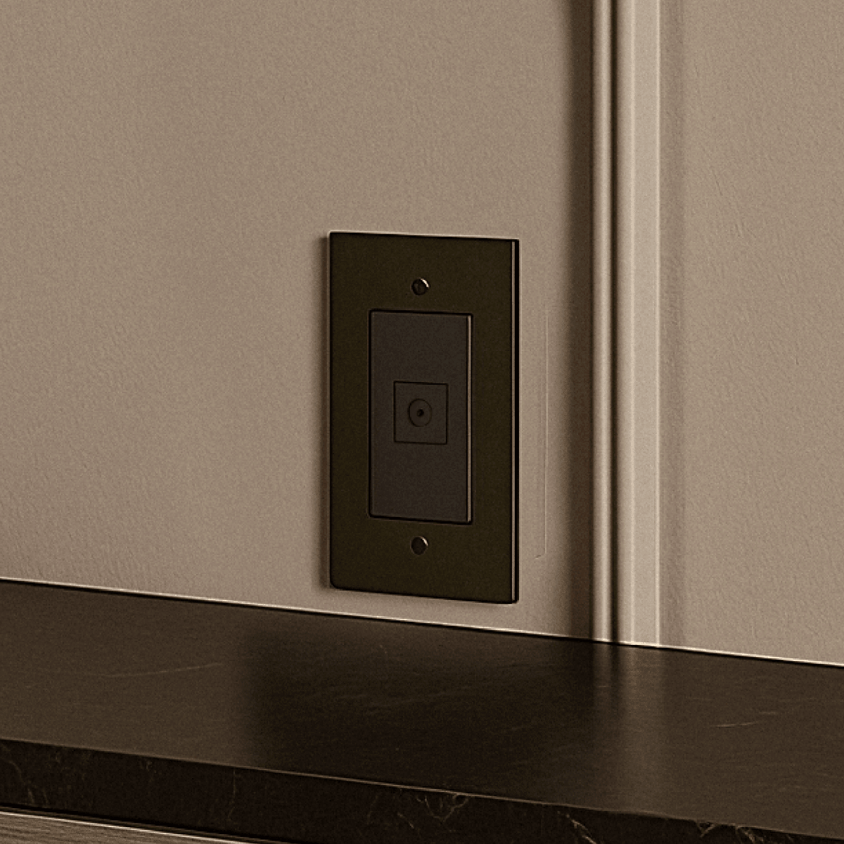 Brass 1-gang TV socket by Residence Supply with polished finish, mounted on wall for cable connection.