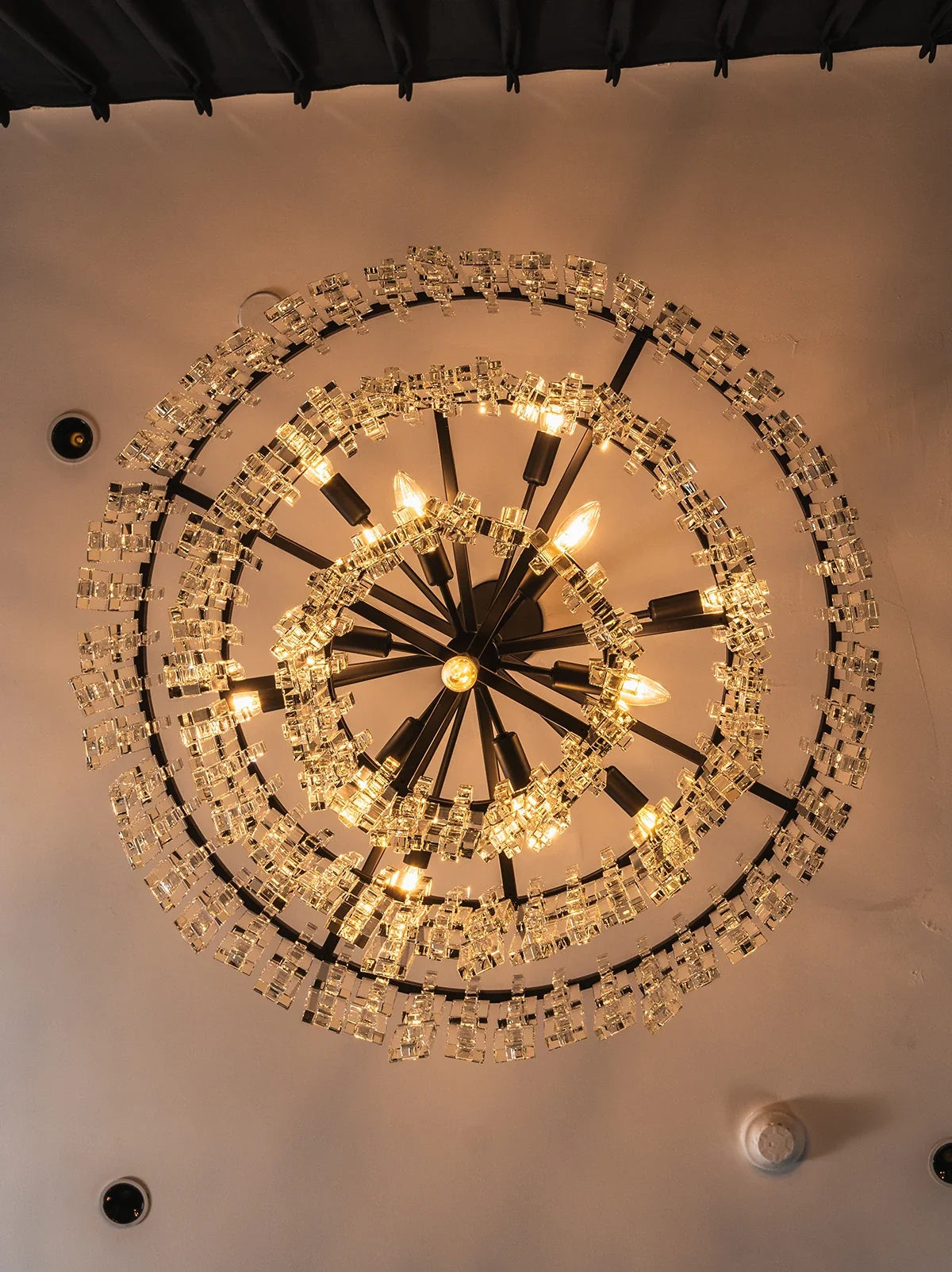 Tiered Clear Crystal Rod Chandelier