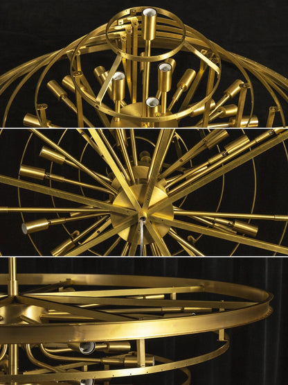 Tiered Crystal Round Brass Chandelier