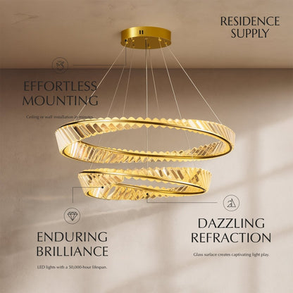 Elegant Tiwa 2-Tier Chandelier from Residence Supply with multiple hanging lights and intricate metal detailing.