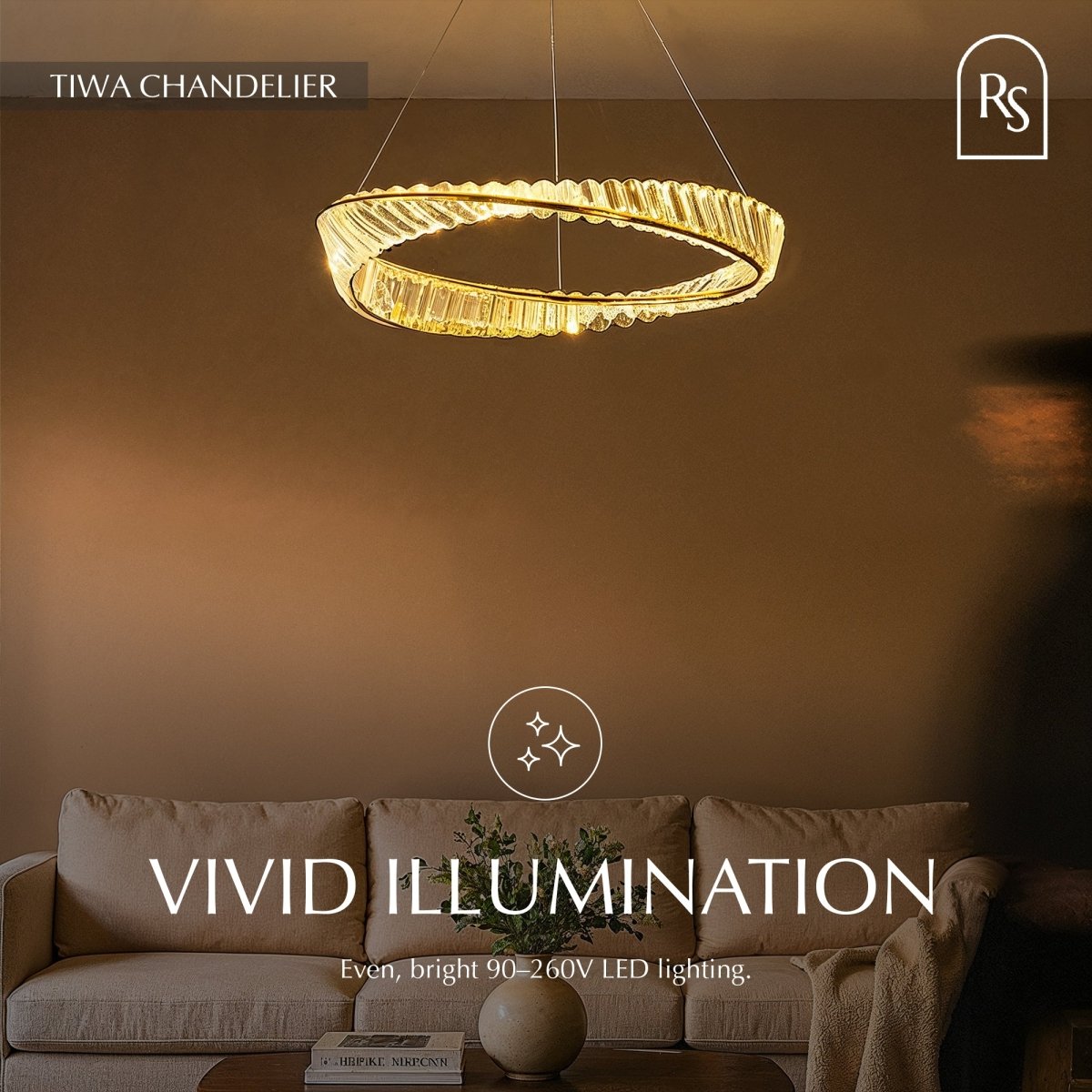 Elegant Tiwa chandelier by Residence Supply featuring multiple hanging glass orbs and a sleek modern design.