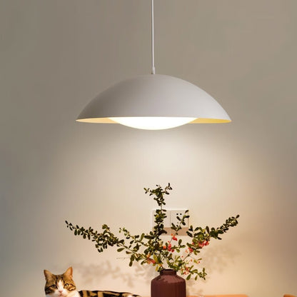 Toviel Pendant Light by Residence Supply hanging from ceiling with a sleek, modern design and warm ambient lighting.
