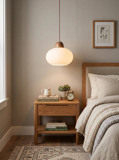 Traditional Japanese Glass Pendant Light