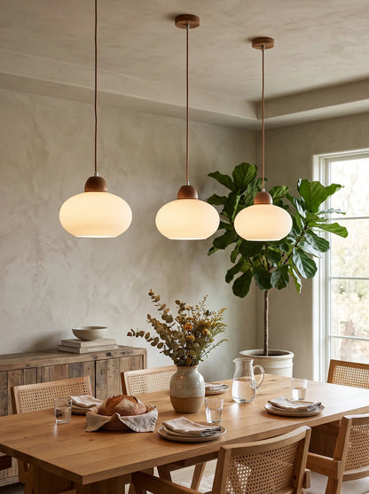 Traditional Japanese Glass Pendant Light
