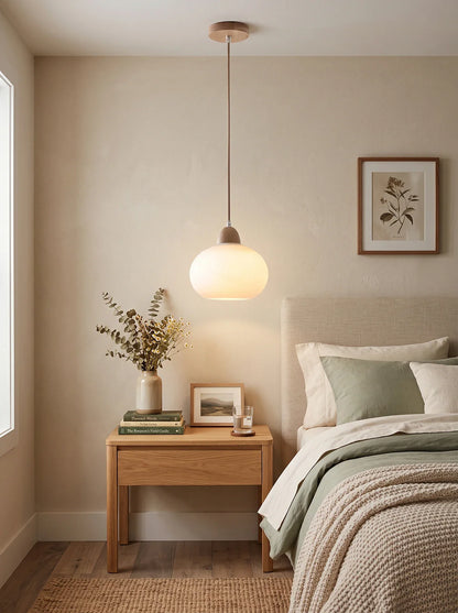 Traditional Japanese Glass Pendant Light