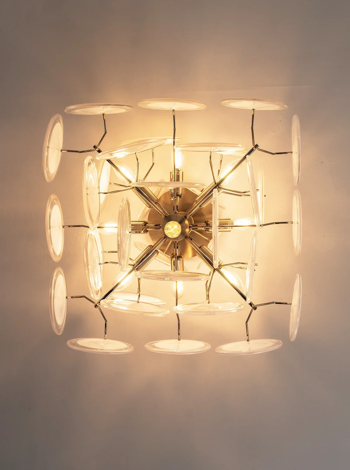 Transparent White Glass Disc Ceiling Light