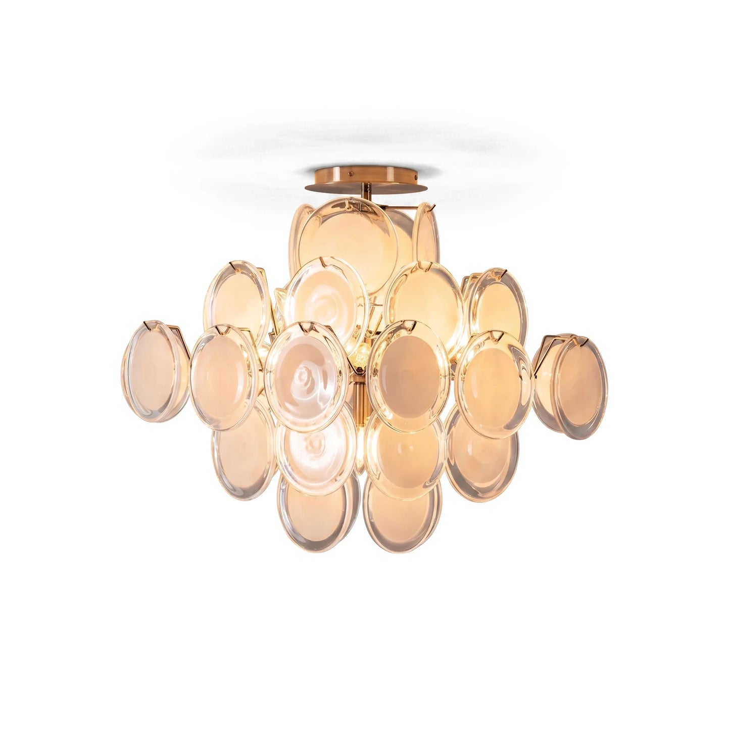 Transparent White Glass Disc Ceiling Light