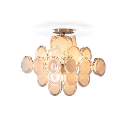 Transparent White Glass Disc Ceiling Light