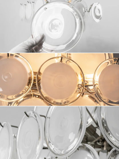 Transparent White Glass Disc Ceiling Light