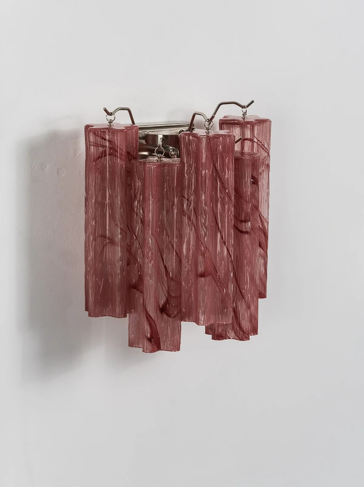 Tronchi Textured Glass Tube Red Wall Sconce