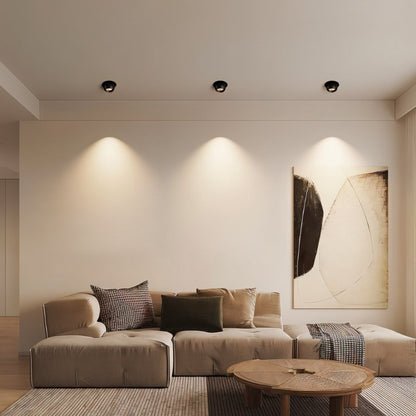 Residence Supply Trovix Downlight installed in ceiling, modern LED recessed lighting fixture for home or office illumination.