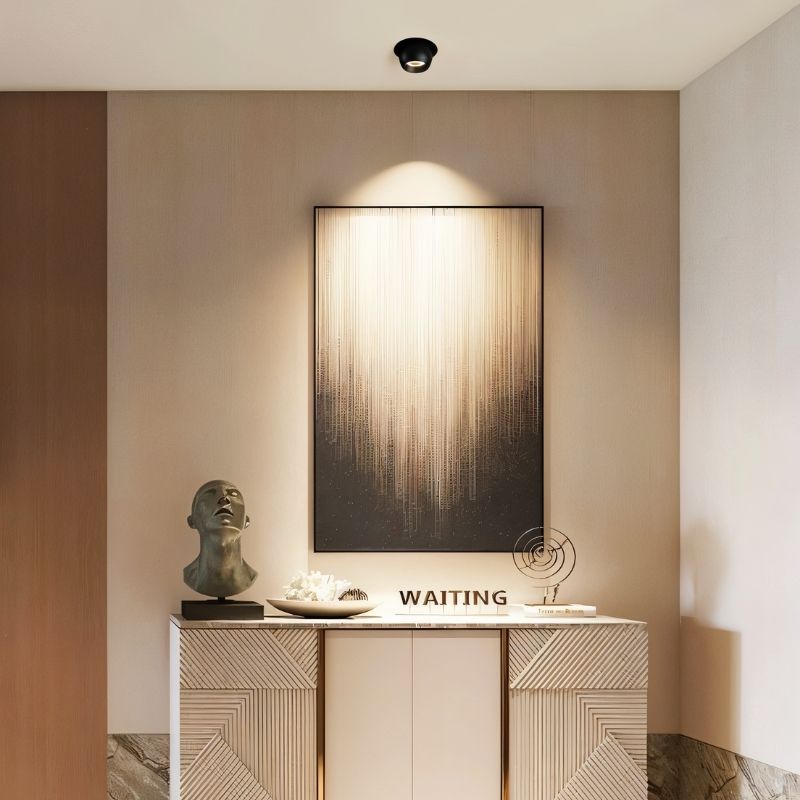 Residue Supply Trovix Downlight installed in ceiling with warm LED illumination, showcasing modern recessed lighting design.