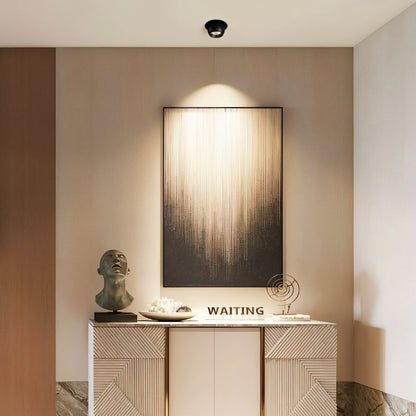 Residue Supply Trovix Downlight installed in ceiling with warm LED illumination, showcasing modern recessed lighting design.