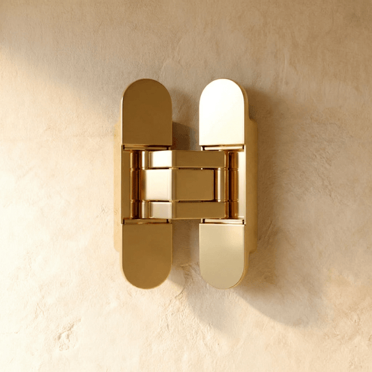 Recessed Tuarai door hinge by Residence Supply, metal hardware for smooth door opening and closing in home and garden settings.