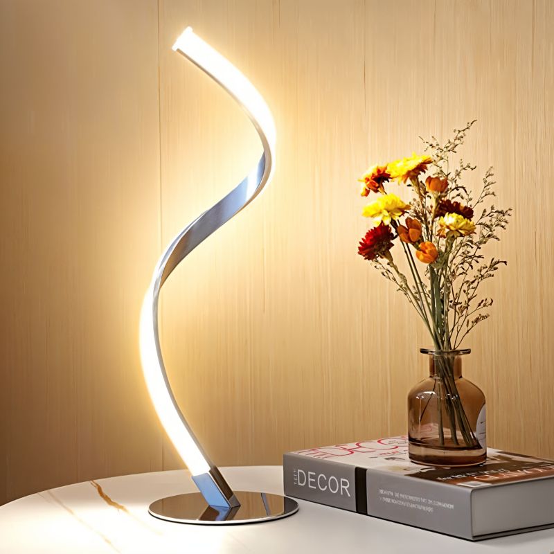 Residence Supply Twist Table Lamp with modern design, featuring a sleek twisted base and a neutral lampshade.