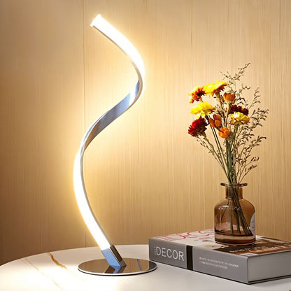 Residence Supply Twist Table Lamp with modern design, featuring a sleek twisted base and a neutral lampshade.
