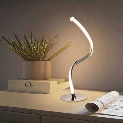 Residence Supply Twist Table Lamp with a modern design featuring a twisting metal base and a neutral fabric shade.