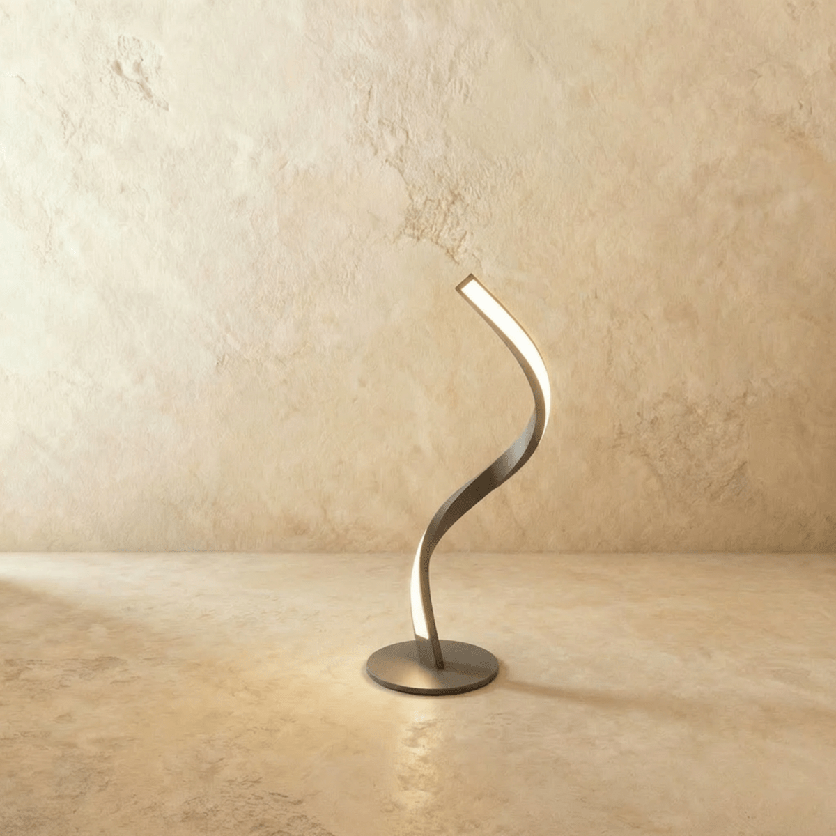 Residence Supply Twist Table Lamp with a modern design, featuring a twisted metal base and a fabric lampshade for stylish lighting.