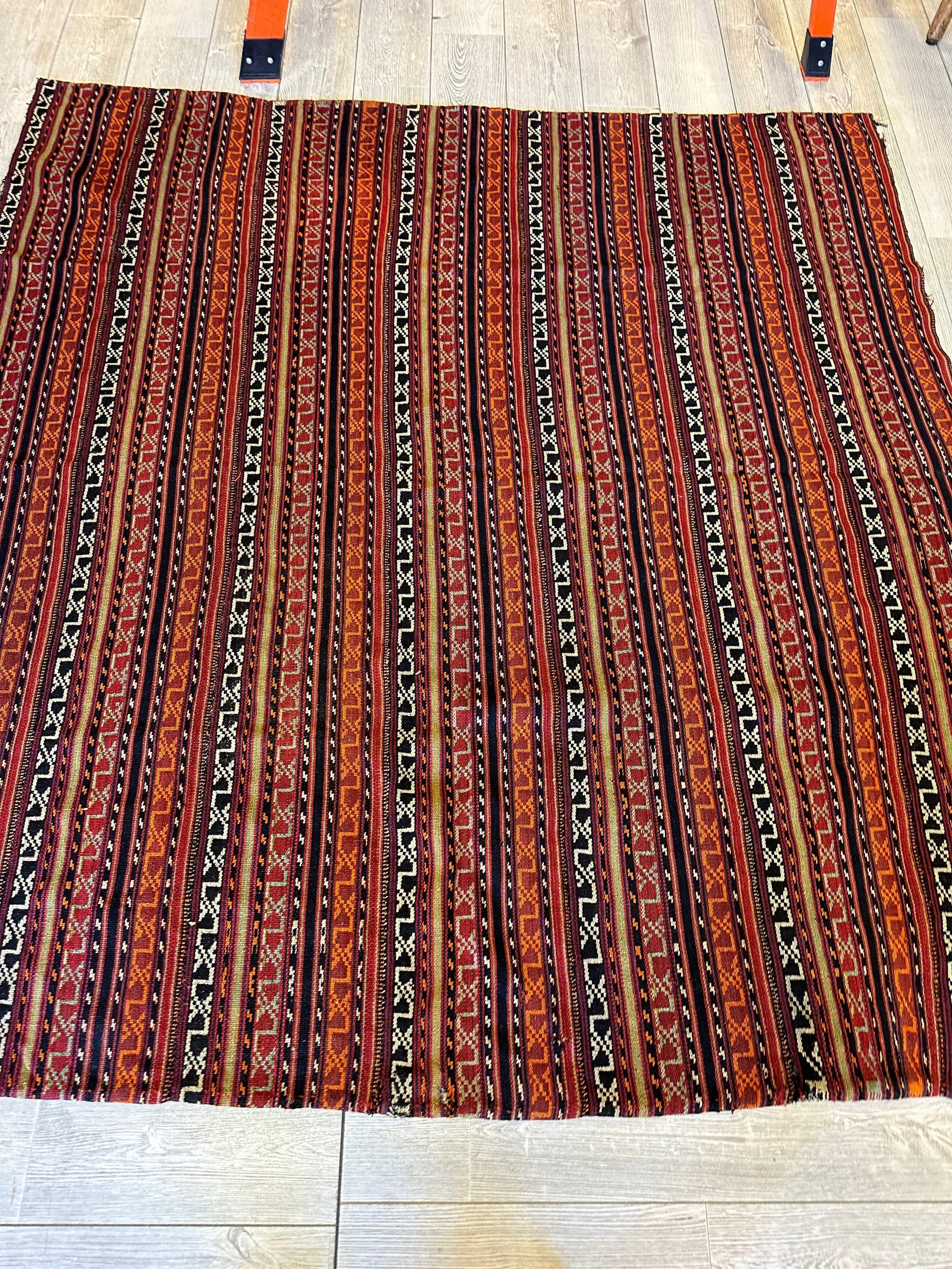 UNIQUE Antique Square Azerbijani Shahsavan Jajim Rug 6’4” x 6’8” - Nuvé