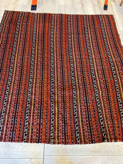 UNIQUE Antique Square Azerbijani Shahsavan Jajim Rug 6’4” x 6’8” - Nuvé