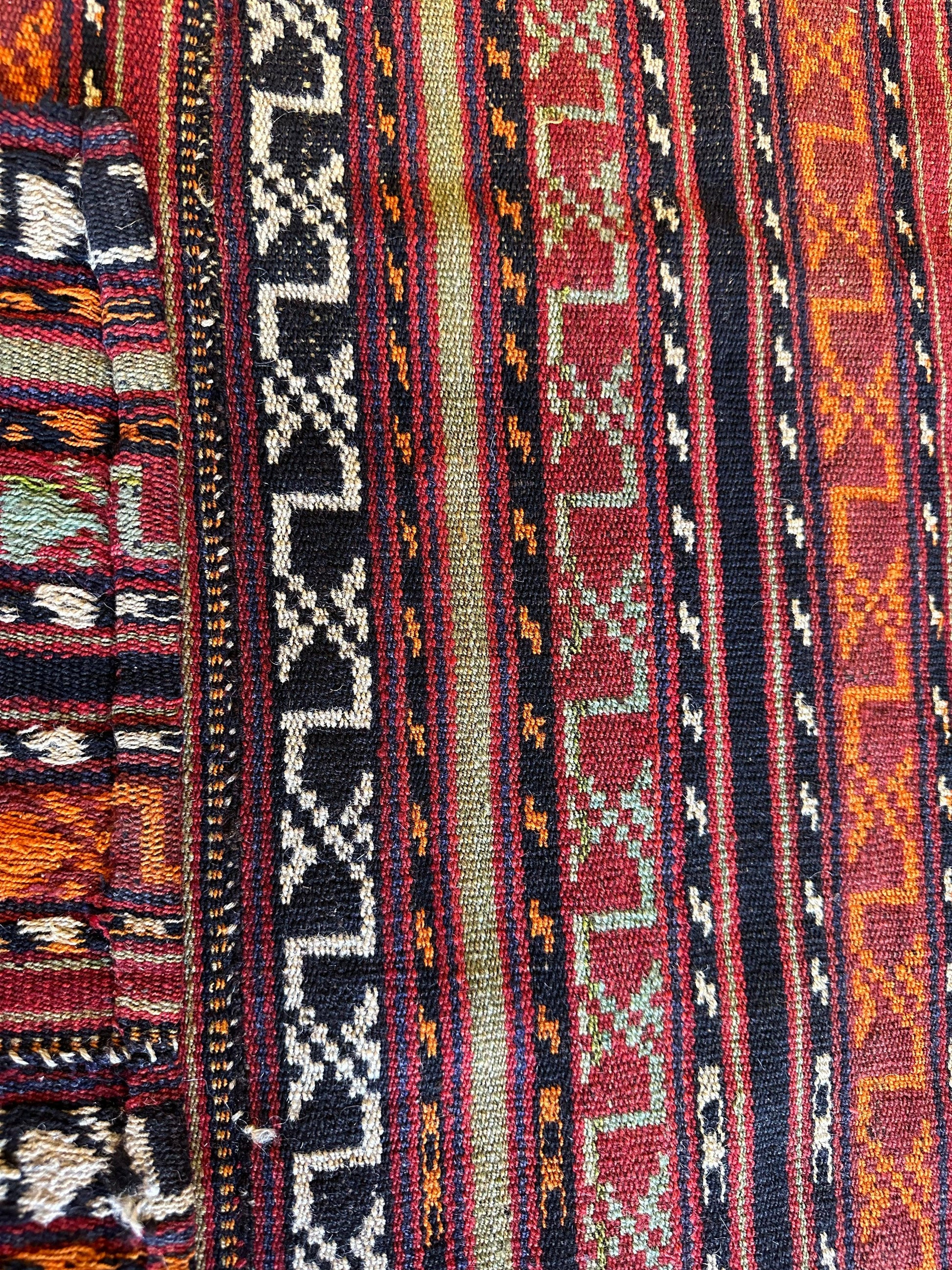 UNIQUE Antique Square Azerbijani Shahsavan Jajim Rug 6’4” x 6’8” - Nuvé