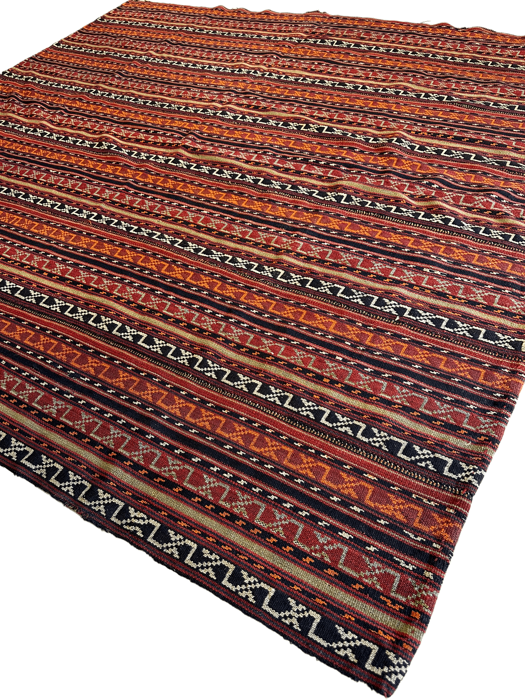 UNIQUE Antique Square Azerbijani Shahsavan Jajim Rug 6’4” x 6’8” - Nuvé