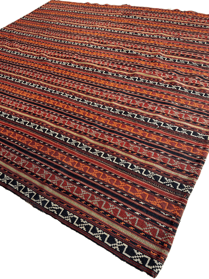 UNIQUE Antique Square Azerbijani Shahsavan Jajim Rug 6’4” x 6’8” - Nuvé