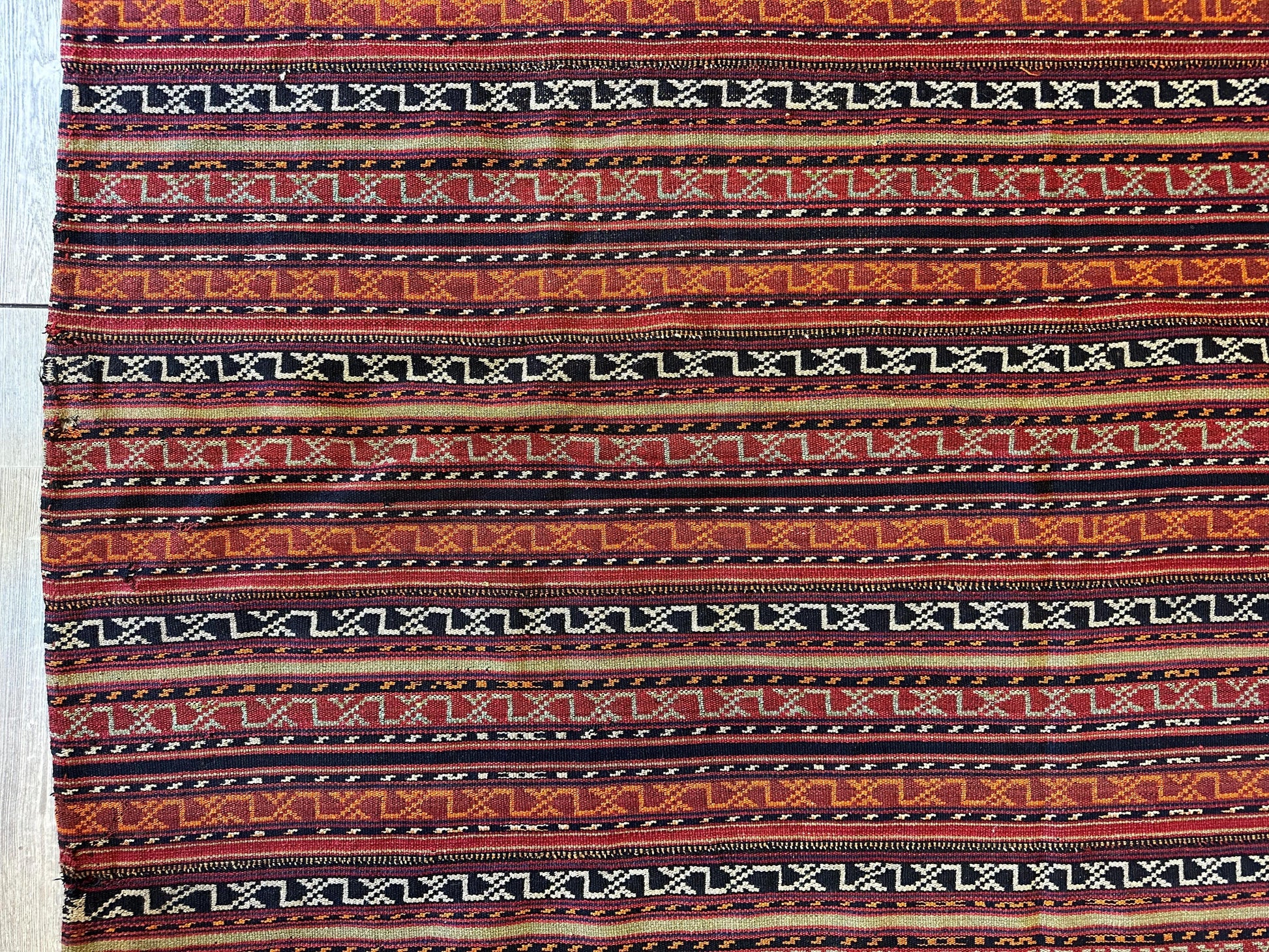 UNIQUE Antique Square Azerbijani Shahsavan Jajim Rug 6’4” x 6’8” - Nuvé