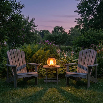 Nuvé® Luma Ember candle with warm glow in a clear glass holder, showcasing its cozy, inviting ambiance.