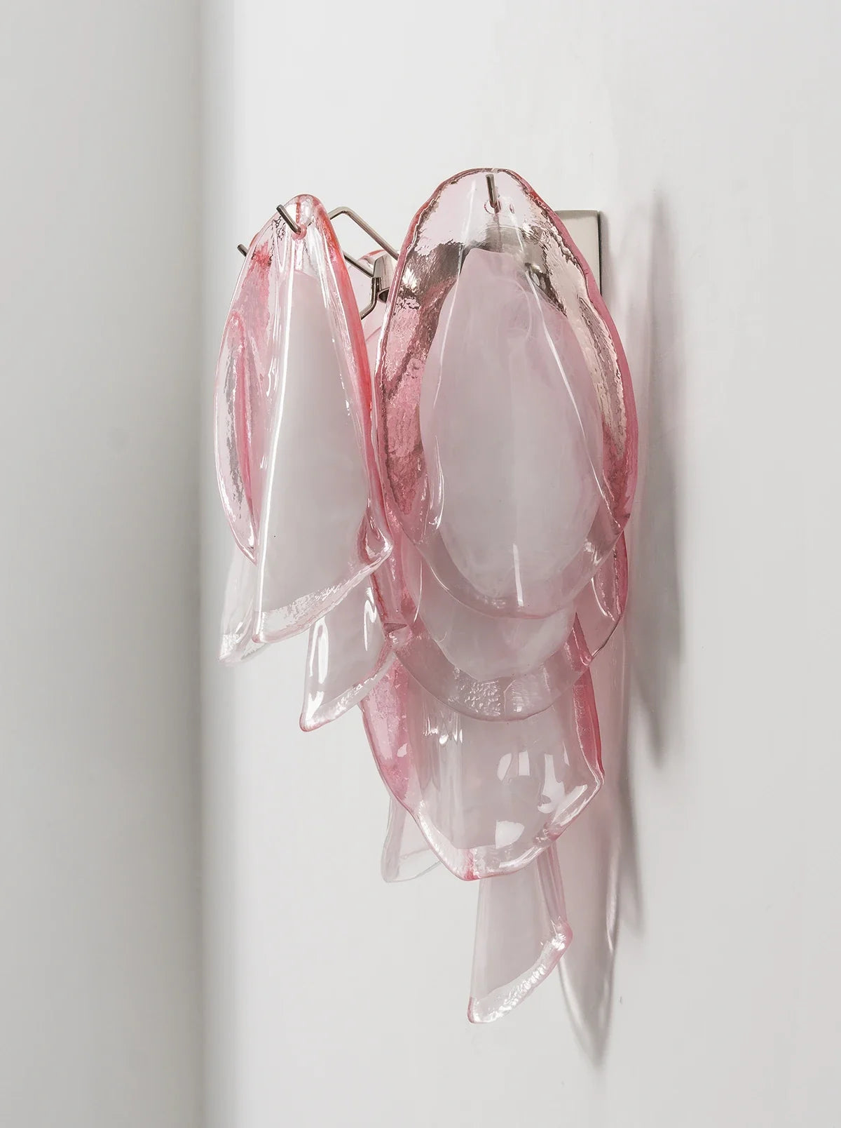 Pink Lotus Textured Glass Wall Sconce