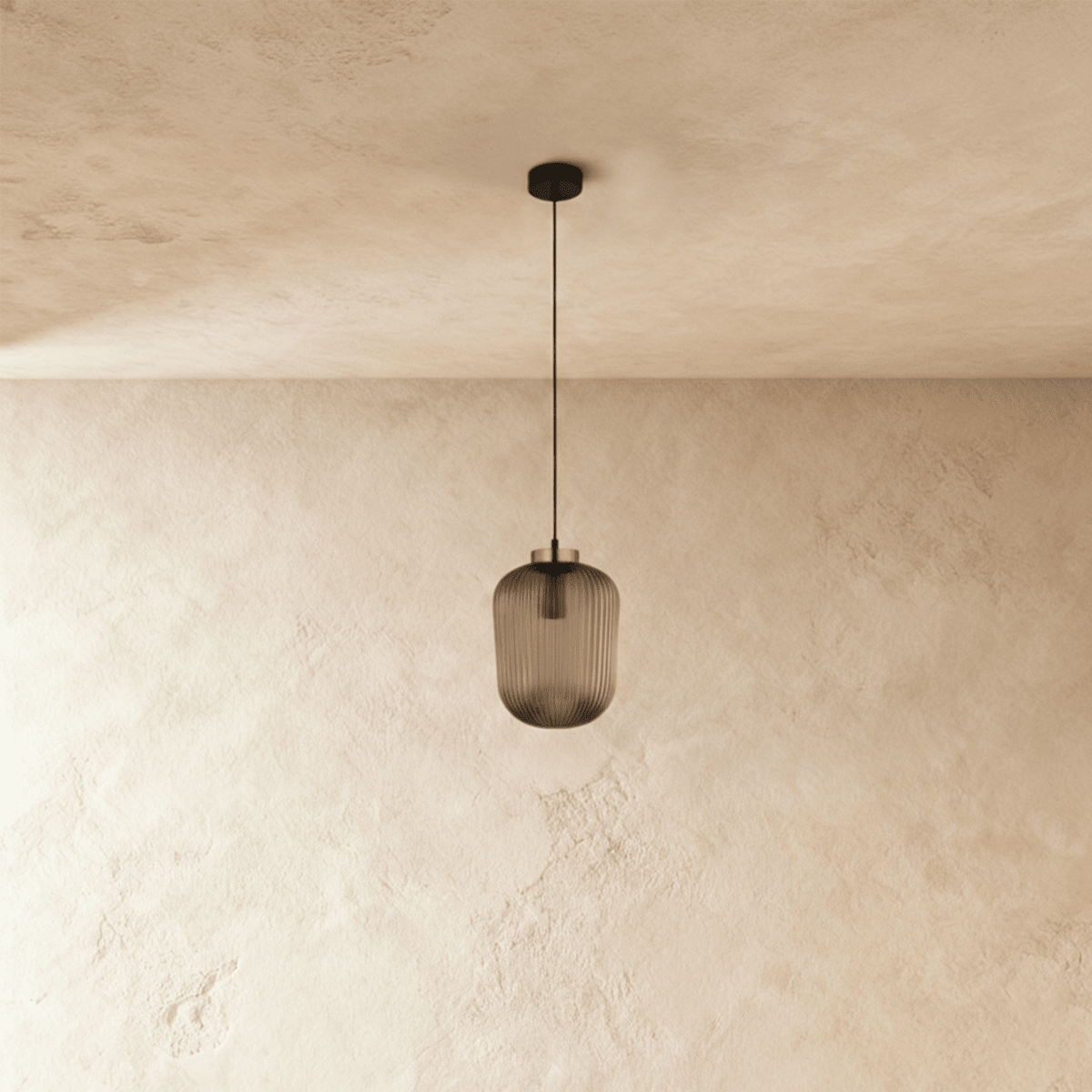 Modern Vahni Pendant Light by Residence Supply with a sleek, minimalist design featuring a black finish and a round shape.