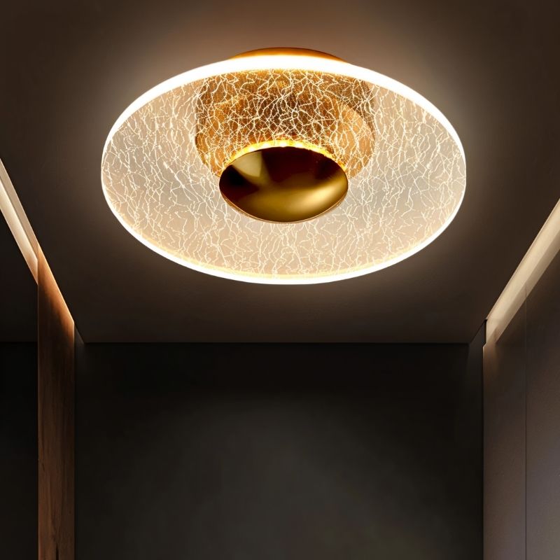 Cracked glass Valtri ceiling light fixture by Residence Supply, featuring a modern design and decorative translucent glass shade.