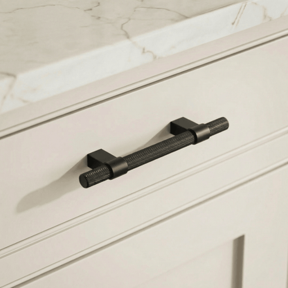 Varai knob and pull bar from Residence Supply with sleek metal finish, ideal for cabinet hardware in home and garden projects.