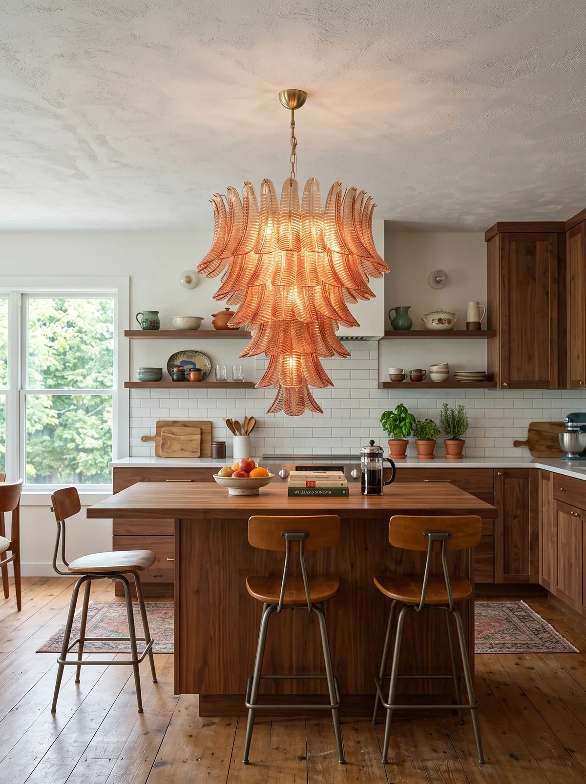 Verdine Amber Fern Leaf Chandelier
