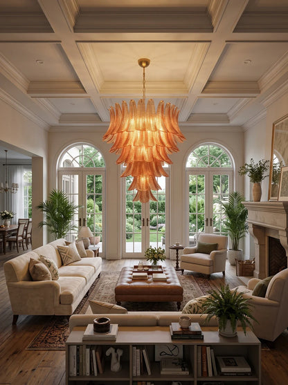 Verdine Amber Fern Leaf Chandelier