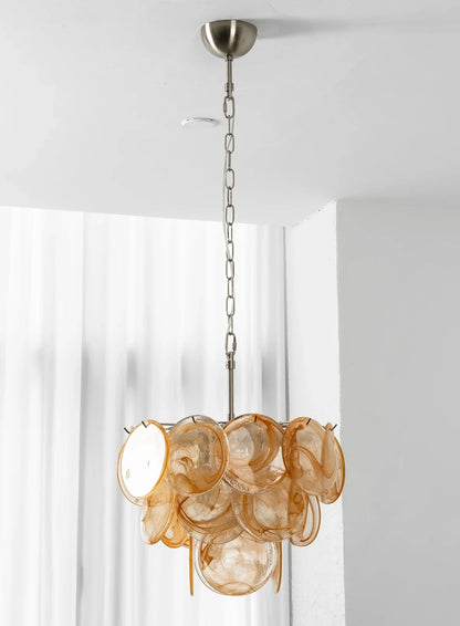 Retro Glass Disc Chandelier