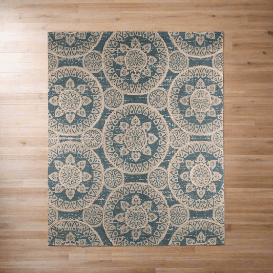 Vintage Boho Sun Pattern Handwoven Rug - Nuvé