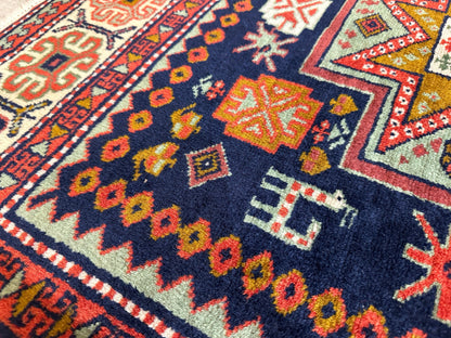 Vintage Armenian Karabakh/Artsakh Wool Rug | 1960s Hand-Knotted 4x7 - Nuvé