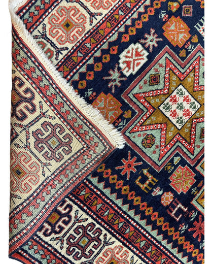 Vintage Armenian Karabakh/Artsakh Wool Rug | 1960s Hand-Knotted 4x7 - Nuvé