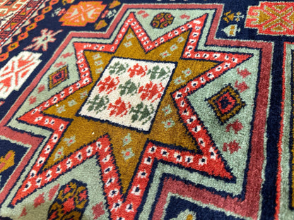 Vintage Armenian Karabakh/Artsakh Wool Rug | 1960s Hand-Knotted 4x7 - Nuvé