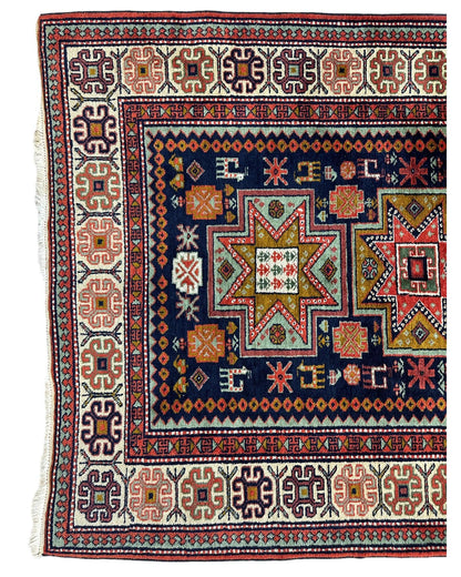 Vintage Armenian Karabakh/Artsakh Wool Rug | 1960s Hand-Knotted 4x7 - Nuvé