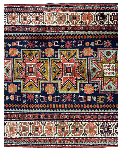 Vintage Armenian Karabakh/Artsakh Wool Rug | 1960s Hand-Knotted 4x7 - Nuvé