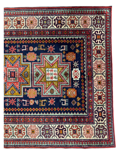 Vintage Armenian Karabakh/Artsakh Wool Rug | 1960s Hand-Knotted 4x7 - Nuvé