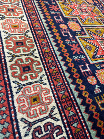 Vintage Armenian Karabakh/Artsakh Wool Rug | 1960s Hand-Knotted 4x7 - Nuvé